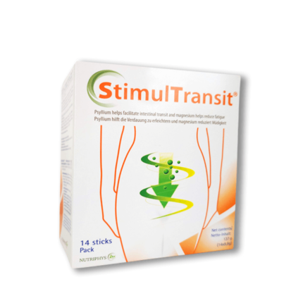 Image de l'emballage de STIMUL TRANSIT, un complément alimentaire naturel et laxatif pour améliorer le transit intestinal et combattre la constipation.